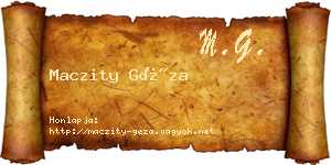 Maczity Géza névjegykártya